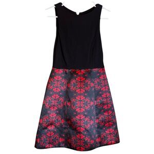 Alice + Olivia Red and Black Sleeveless Floral Dress Size 0 📦